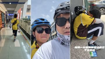 Ayah Dampingi Anak 14 Tahun Jadi Kurir Makanan Sebulan Penuh