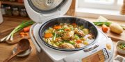 Resep sup ayam rice cooker praktis tanpa panci, ayam empuk kuah gurih!