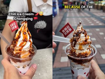 Unik! Es Krim Topping Mala Hadirkan Sensasi Pedas Kebas