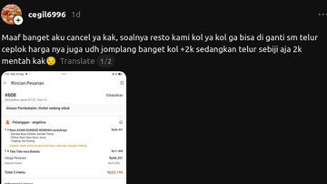 Minta Kol Goreng Ditukar Telur Ceplok, Catatan Ini Bikin Jengkel