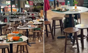 Viral! Turis Sedih Meja Pusat Kuliner Singapura Penuh Piring Kotor