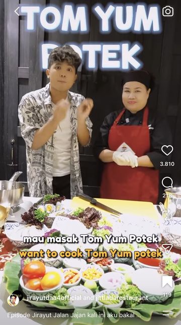 Jirayut Pamer Aksi Seru Masak Salad hingga Tom Yum Thailand